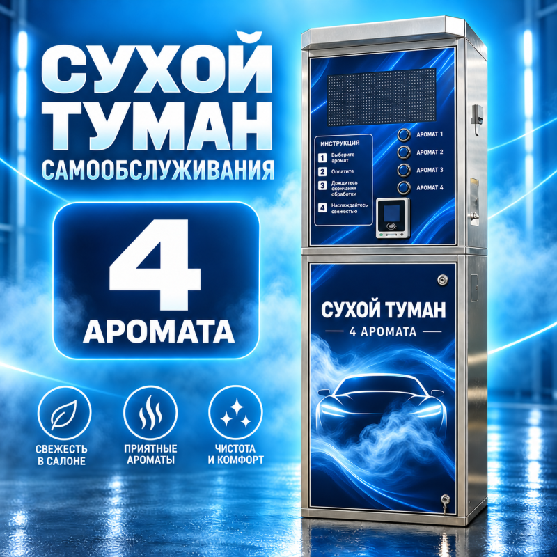 Аппарат сухого тумана самообслуживания на 4 аромата