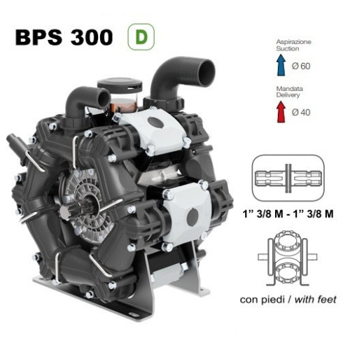 Насос мембранный Comet BPS300 D 295 л/мин, 20 бар