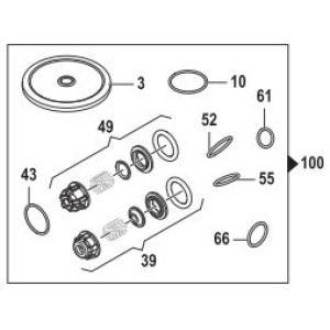 Ремкомплект насоса серии BP 110 (KIT100)/115/135 (KIT120) мембрана NBR