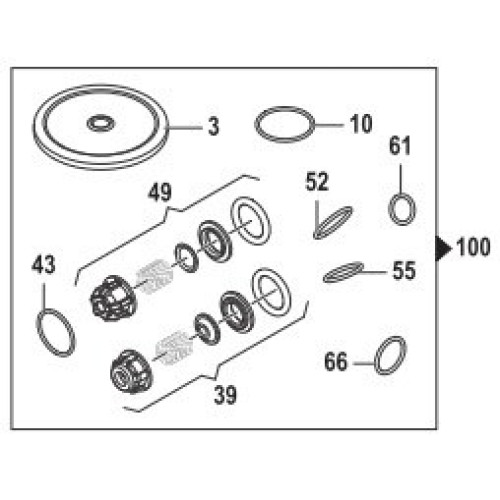 Ремкомплект насоса серии BP 110 (KIT100)/115/135 (KIT120) мембрана NBR