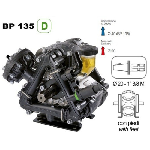 Насос мембранный Comet BP135 D 20 бар, вал 20