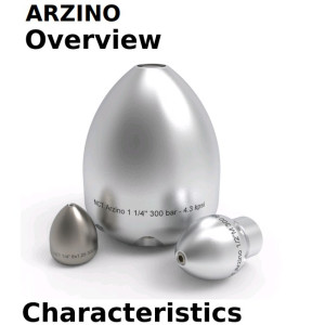 Arzino, дюза, M6x8, 6×15° (+1), 1/2" г (стальные вставки), 150/150