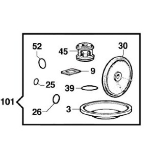 Ремкомплект насоса серии MP20/30: мембрана NBR (KIT101)