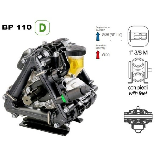Насос мембранный Comet BP110 D 110 л/мин, 20 бар