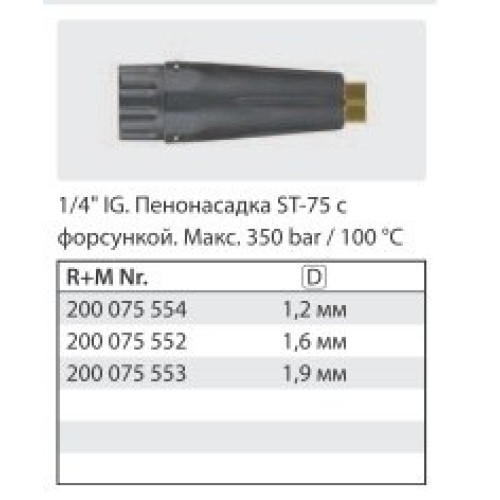 Пенный пистолет RL 26+ поворот.фит.SW6. вход 3/8" с ST 75, 400 мм