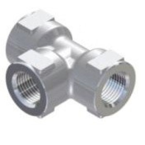 Тройник Т-образный г 1/2"; г 1/2"; г 1/2" нерж. 600 бар.