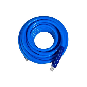 Шланг синий пищевой UNIONFLEX, 25 м. DN12, 80 бар, 90 °C, с фитингами из нерж. (Ш-Ш) + защита