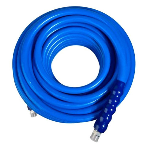 Шланг синий пищевой UNIONFLEX, 25 м. DN12, 80 бар, 90 °C, с фитингами из нерж. (Ш-Ш) + защита