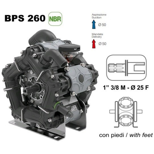 Насос мембранный Comet BPS260 20 бар, вал 25