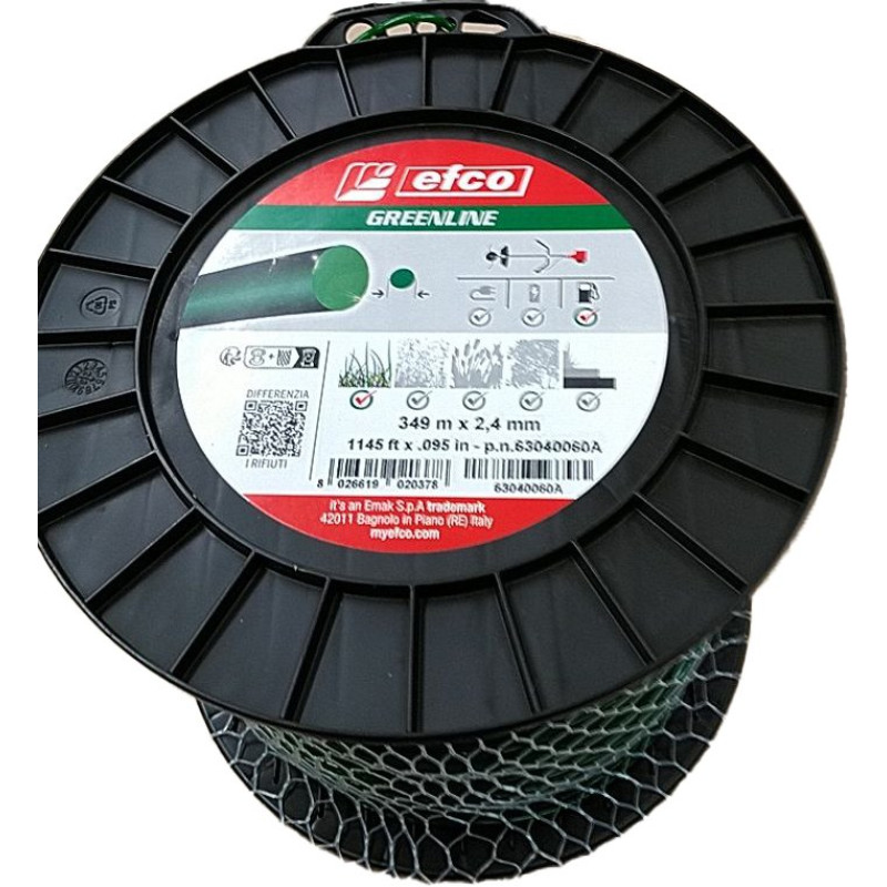 Леска EFCO Greenline (2,4 мм, круглая, 349 метров, катушка)