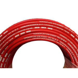 Рукав в/д TEKNOJET FLEXY 1SC 1/4" DN06, 300 bar, красный (бухта 100м)